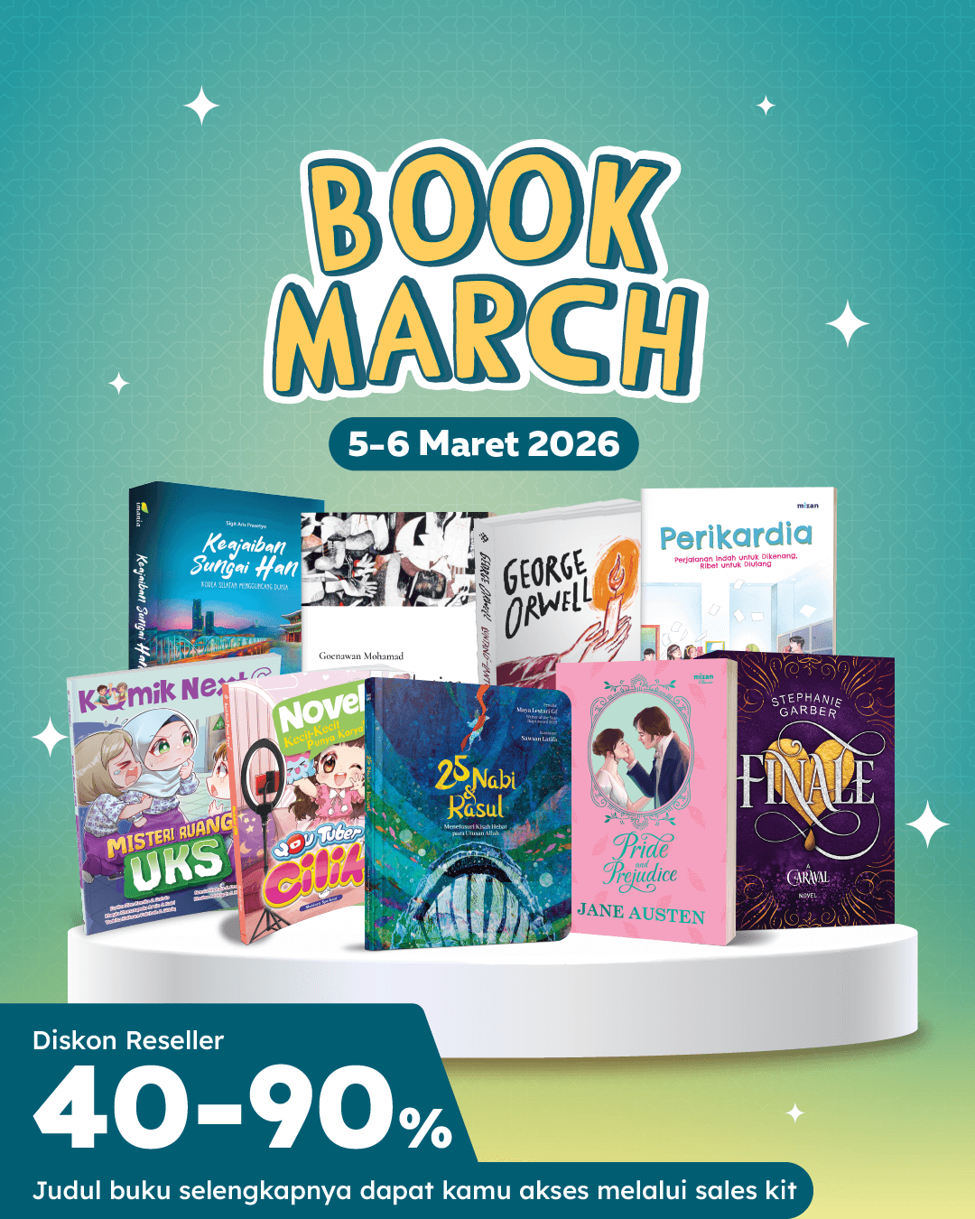 BOOKMARCH 40 PERSEN UP