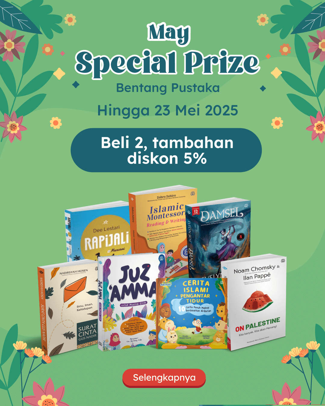 MAY SPECIAL BENTANG, BELI 2 TAMBAHAN DISKON 5 PERSEN