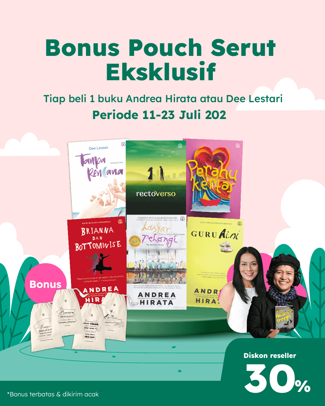 BELI BUKU ANDREA ATAU DEE BONUS POUCH